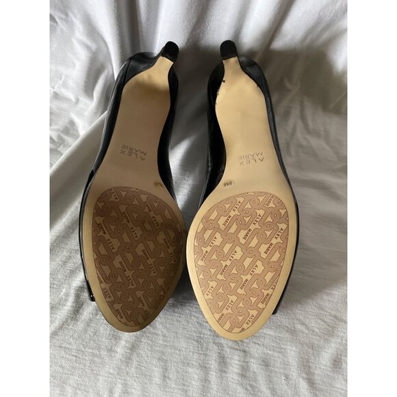 Alex Marie Black Patent Leather Peep Toe Heels 8M - Picture 8 of 8